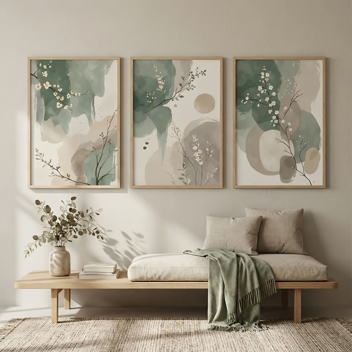 Live Plant Fertilizer - 3pcs Japanese-Style Plant Canvas Wall Art