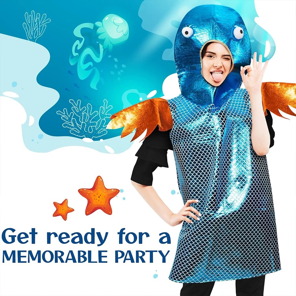 Shiny Blue Fish Costume Metall - Aquarium Fish Usa 评论和价格