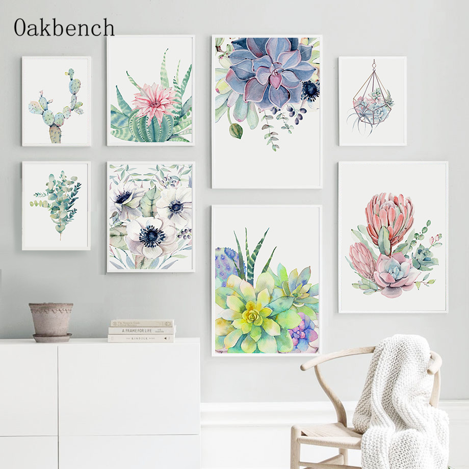 Succulent Plant Wall Art Poste - Live Plant Fertilizer 评论和价格