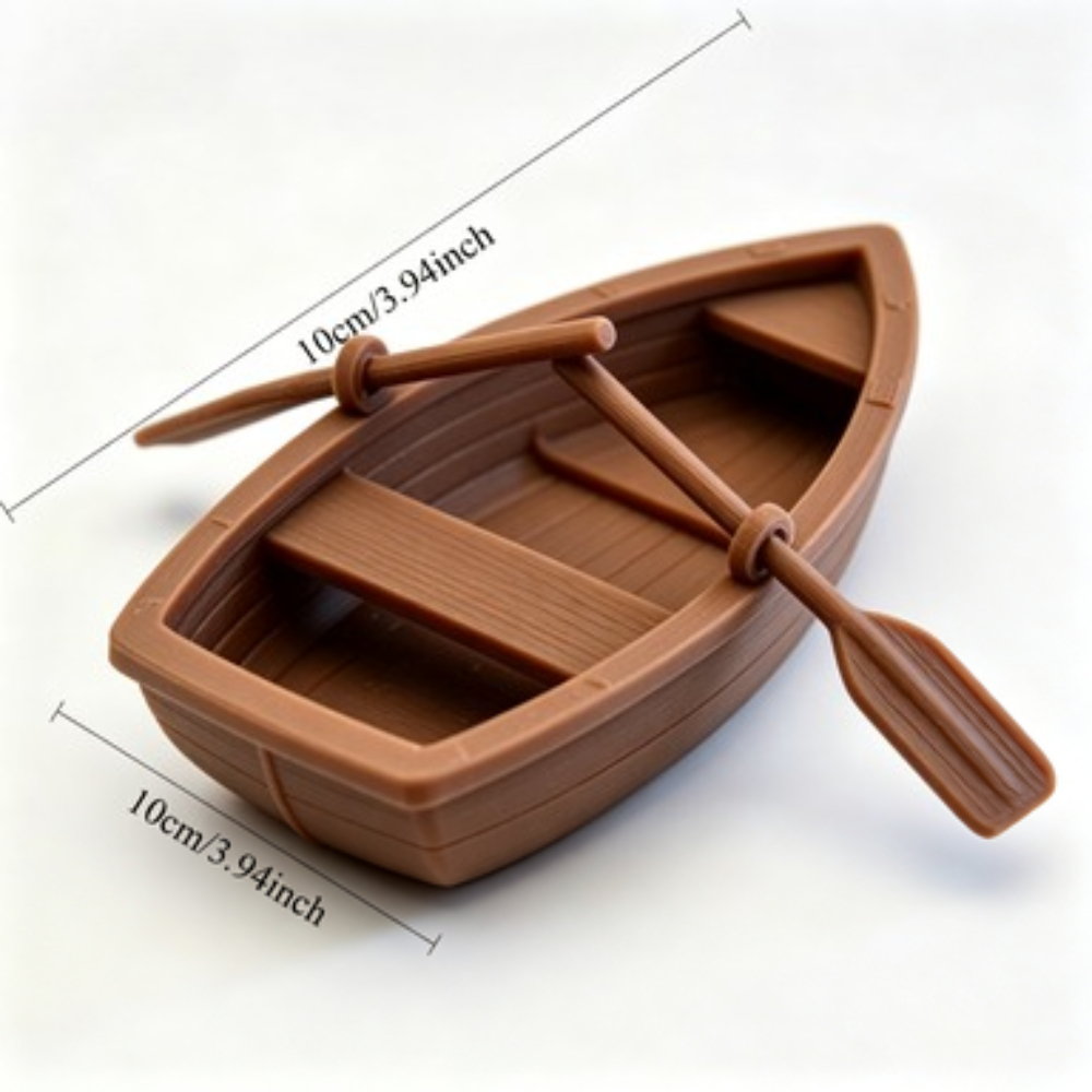 Mini Double Oar Wooden Boat Aq - Aquarium Fish Items 评论和价格
