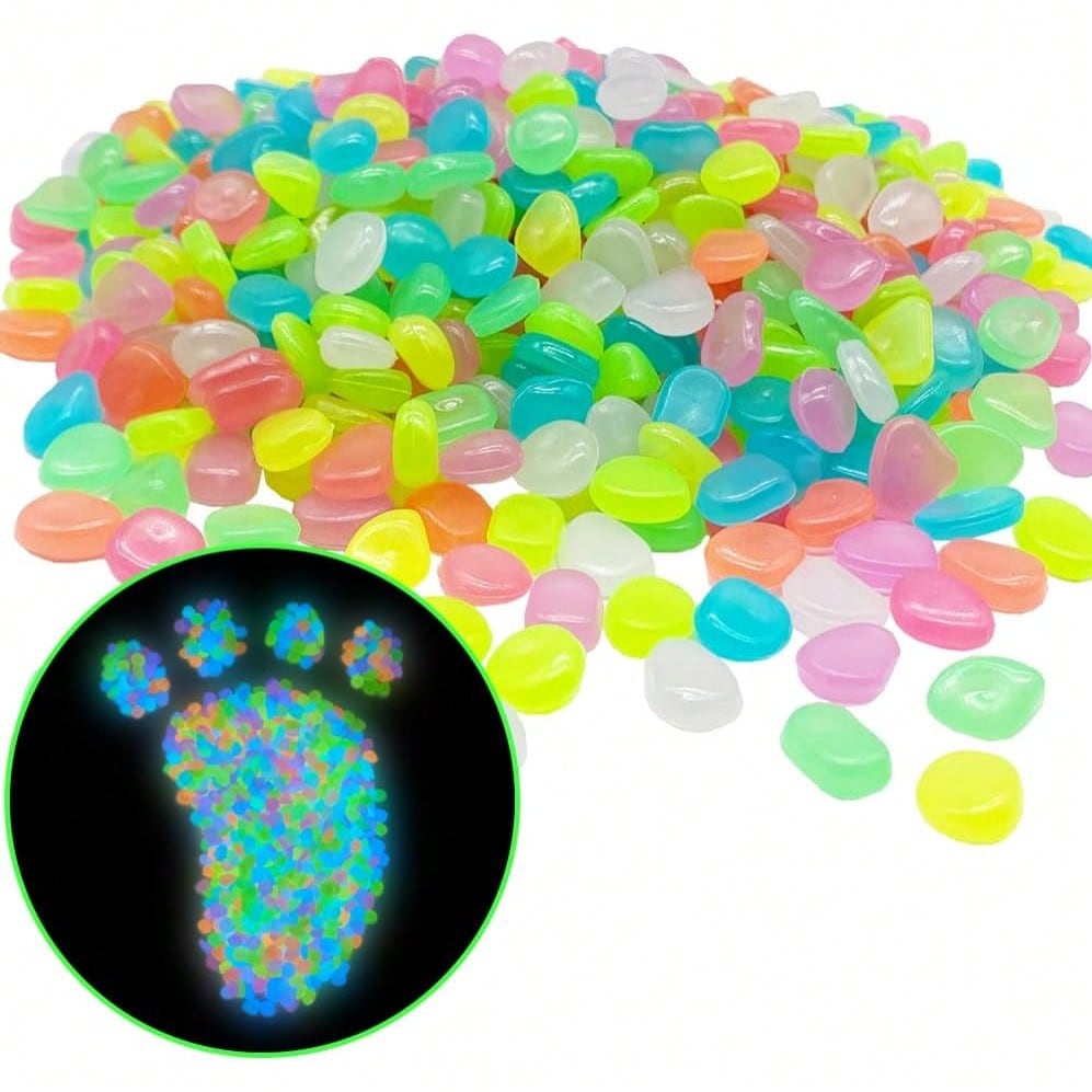 500 PCS Multi-Color Glow Pebbl - Aquarium Fish Light 评论和价格