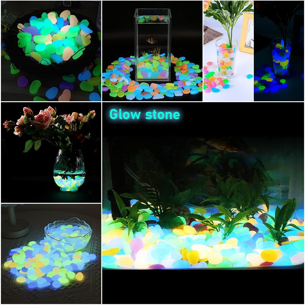 500 PCS Multi-Color Glow Pebbl - Aquarium Fish Light 评论和价格