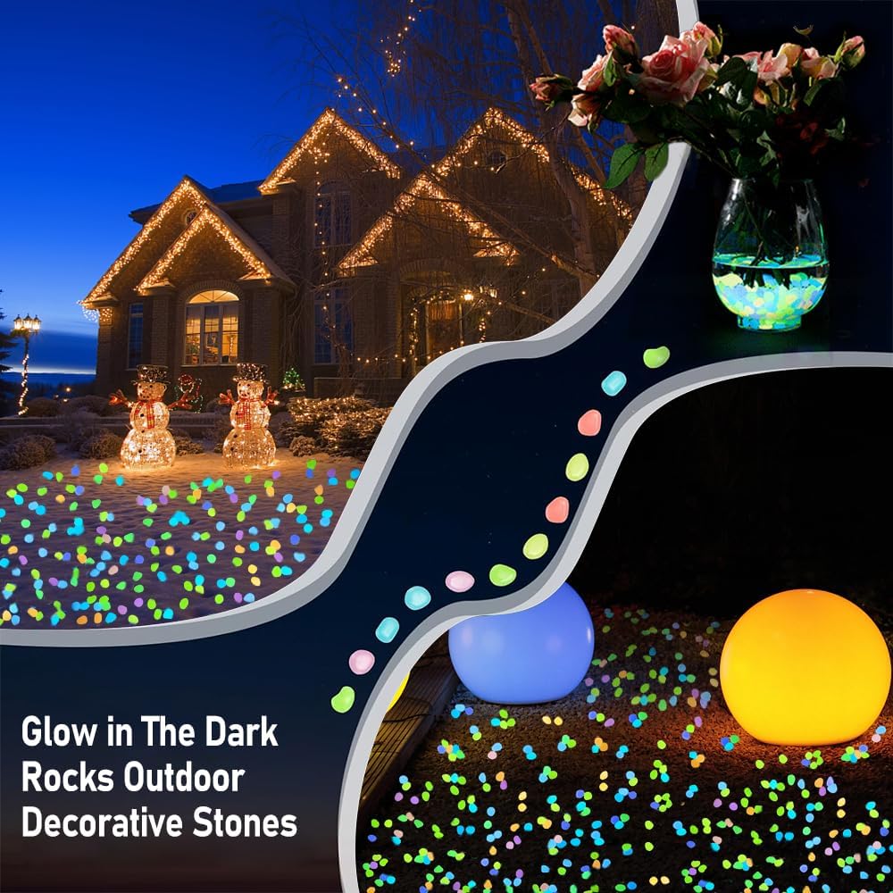 500 PCS Multi-Color Glow Pebbl - Aquarium Fish Light 评论和价格
