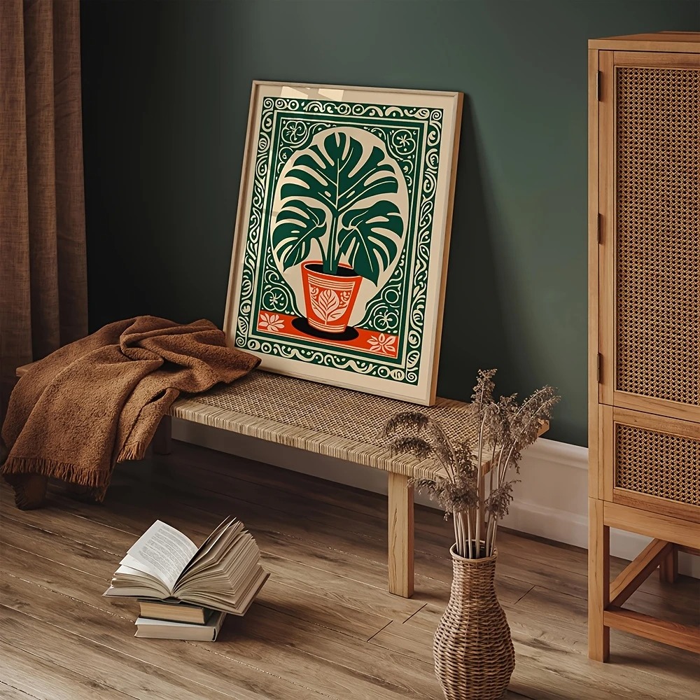 Bohemian Monstera Plant Canvas - Live Plant Fertilizer 评论和价格