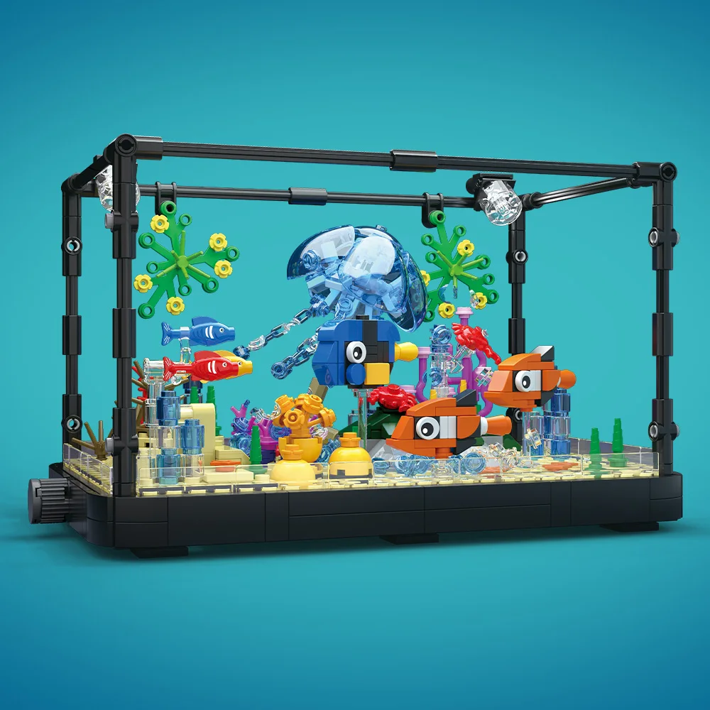 Fish Tank Building Block Set w - Aquarium Fish Light 评论和价格
