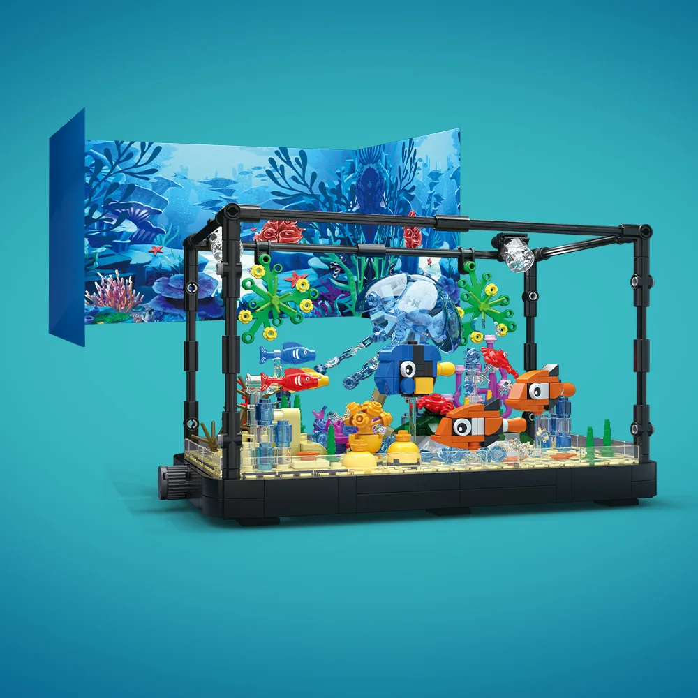 Fish Tank Building Block Set w - Aquarium Fish Light 评论和价格