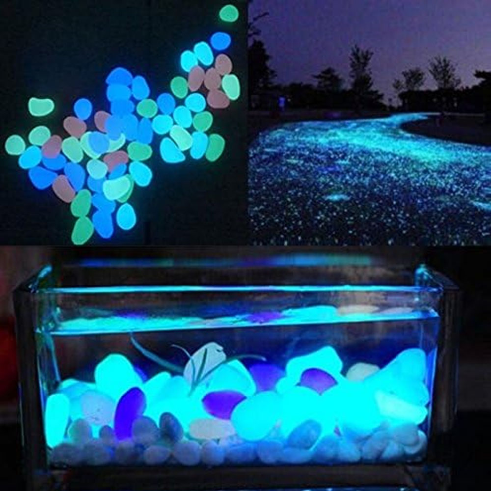 Fish Tank Rocks Glow Blue Pebb - Aquarium Fish Items 评论和价格