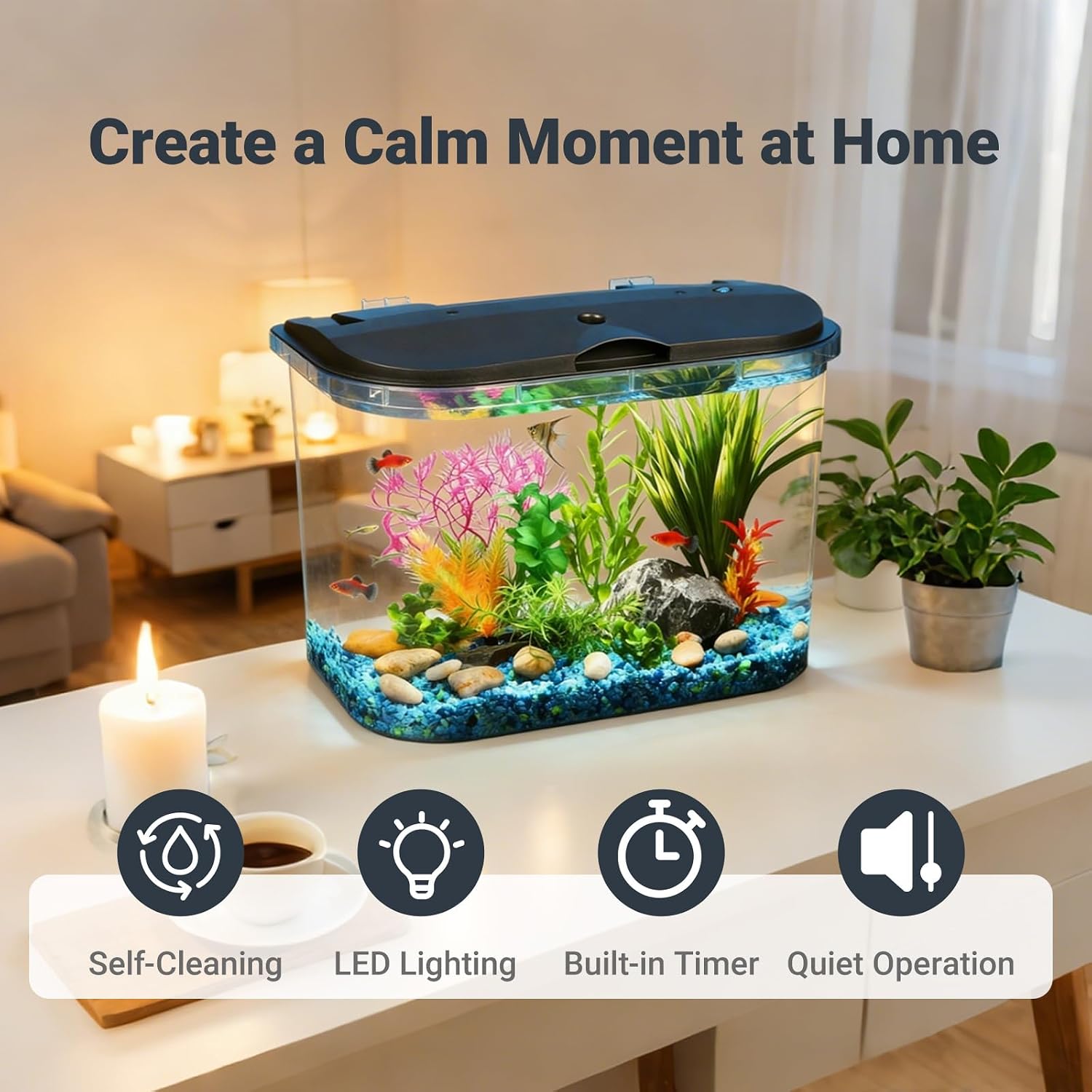 5-Gallon Aquarium Kit with LED - Aquarium Fish Variety 评论和价格